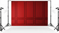 Kate 8ft x 8ft Red Wood Panel Photo Backdrop - Classic Studio