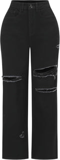 THUNDER STAR Womens High Waisted Wide Leg Jeans (Style TBRH)