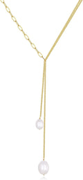 Baroque Freshwater Pearl Strand Long Shell Necklace 22 Gold - Timeless