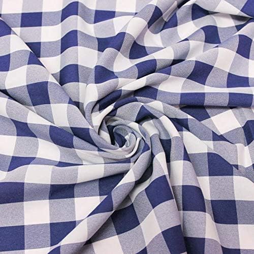 1in Checkered Gingham PolyPoplin Fabric for Sewing and Crafts