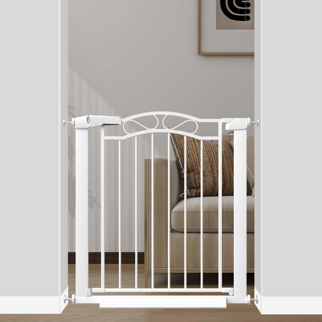 Fairy Baby Extra Wide Press Mounted Baby Gate for Kids and Pets
