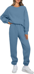 Womens 2 Piece Oversized Sweatshirt and Baggy Sweatpants Set - Cozy