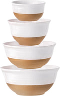 Hasense Mixing Bowls Set 4-Piece Ceramic Nesting Bowls - Classic White