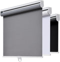 Grey Cordless Roller Shades 30in x 72in - Blackout Window Blinds