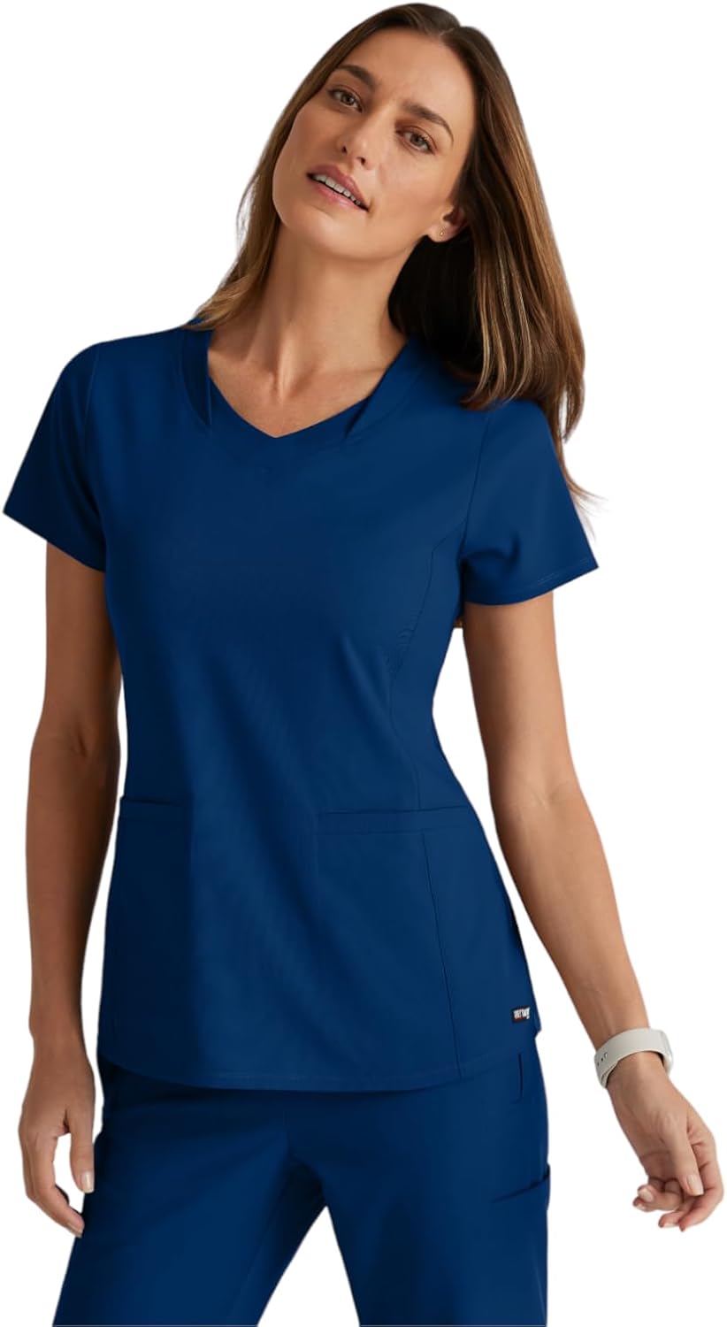 BARCO Grey's Anatomy Spandex Stretch Bolt Scrub Top for Women