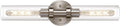 Brushed Nickel 2-Light Bathroom Vanity Light Fixture - Modern Clear