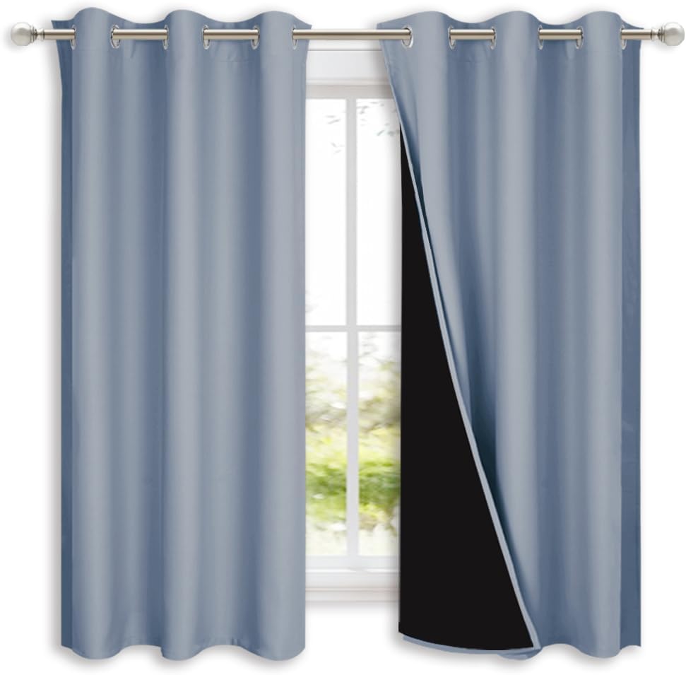 NICETOWN 100% Blackout Short Curtains for Complete Darkness