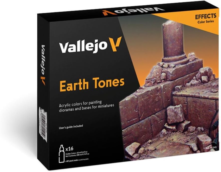 Model Color Effects Earth Tones Set - 16 Bottles of Paint