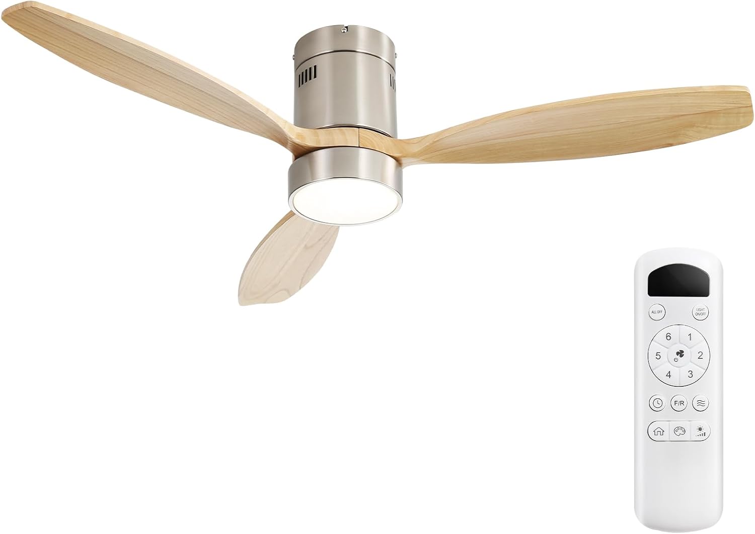 Sofucor 52 Inch Low Profile Ceiling Fan with Lights and Remote