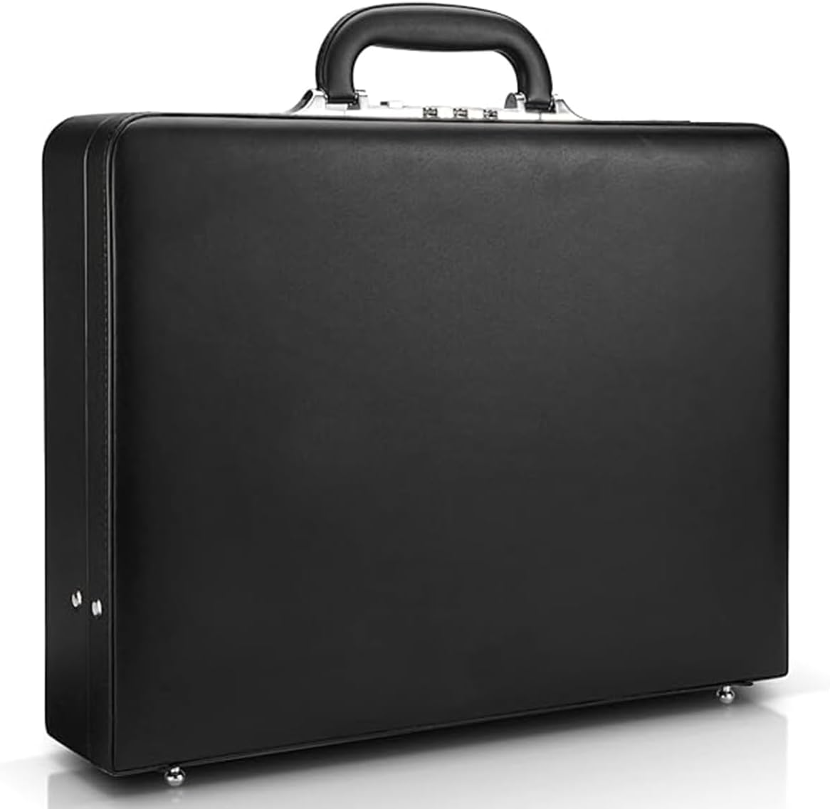 Hard Case Leather Attache for Professionals with Lock for Men