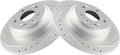 TRQ Rear Performance Brake Rotors Set Compatible with 2009-2014 Acura