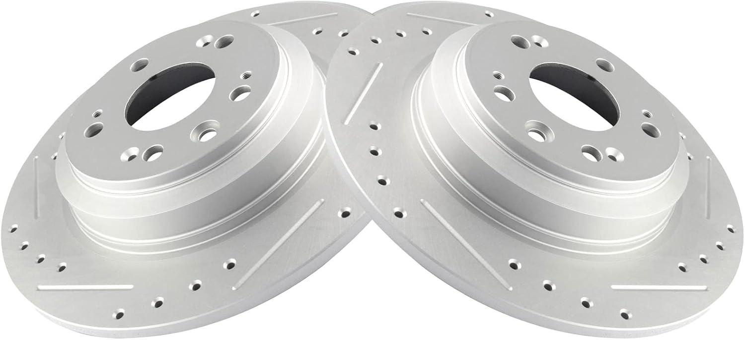 TRQ Rear Performance Brake Rotors Set for Acura TL 2009-2014