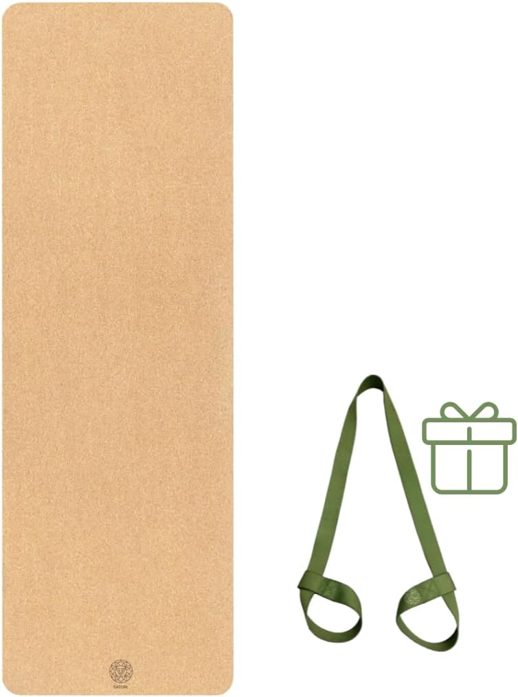 Cork Yoga Mat with Natural Rubber Base for Ultimate Support