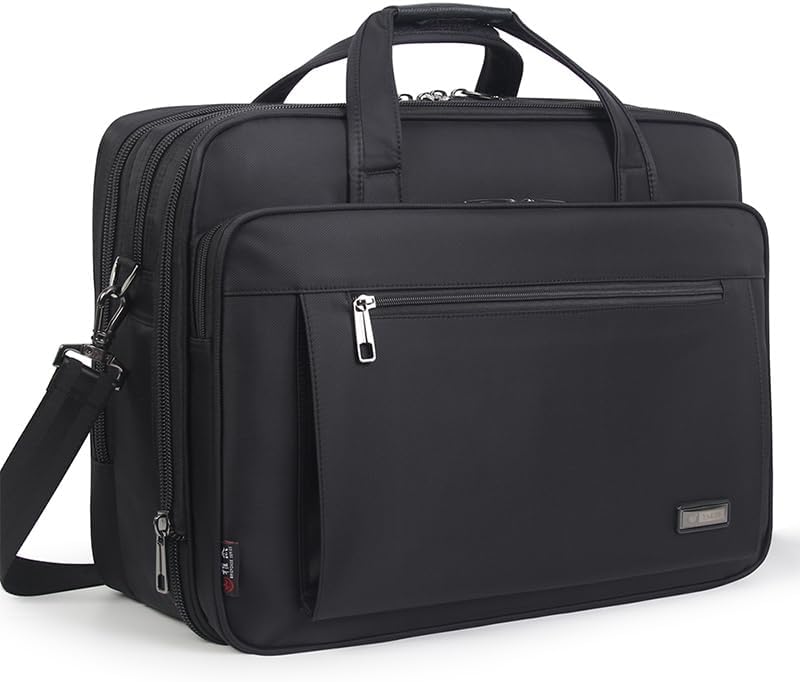 Large Briefcases For Men Canvas Tote Bag for 15.6 to 19 Inch Laptops