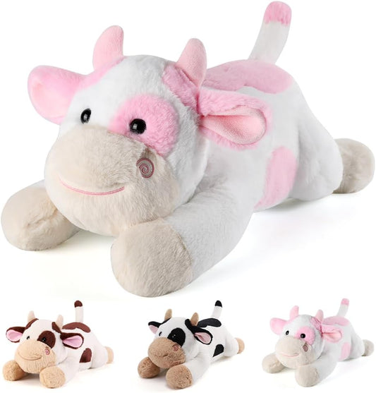 Cow Weighted Stuffed Animals - 22 Inch Plush Pillow for Comfort