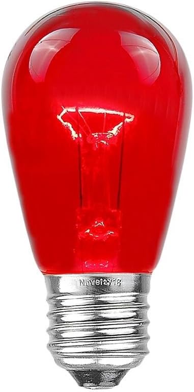 S14 Outdoor Patio Edison Replacement Bulbs - 25 Pack Red