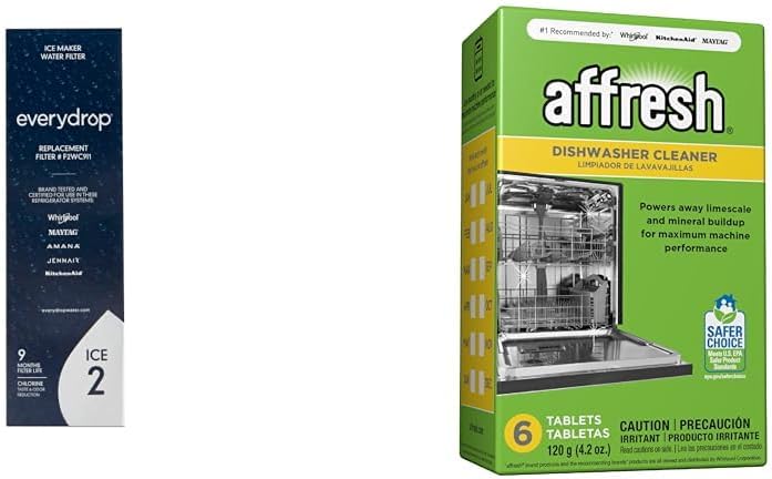 Pure Ice & Sparkling Clean! Whirlpool Ice Filter & Dishwasher Cleaner Duo