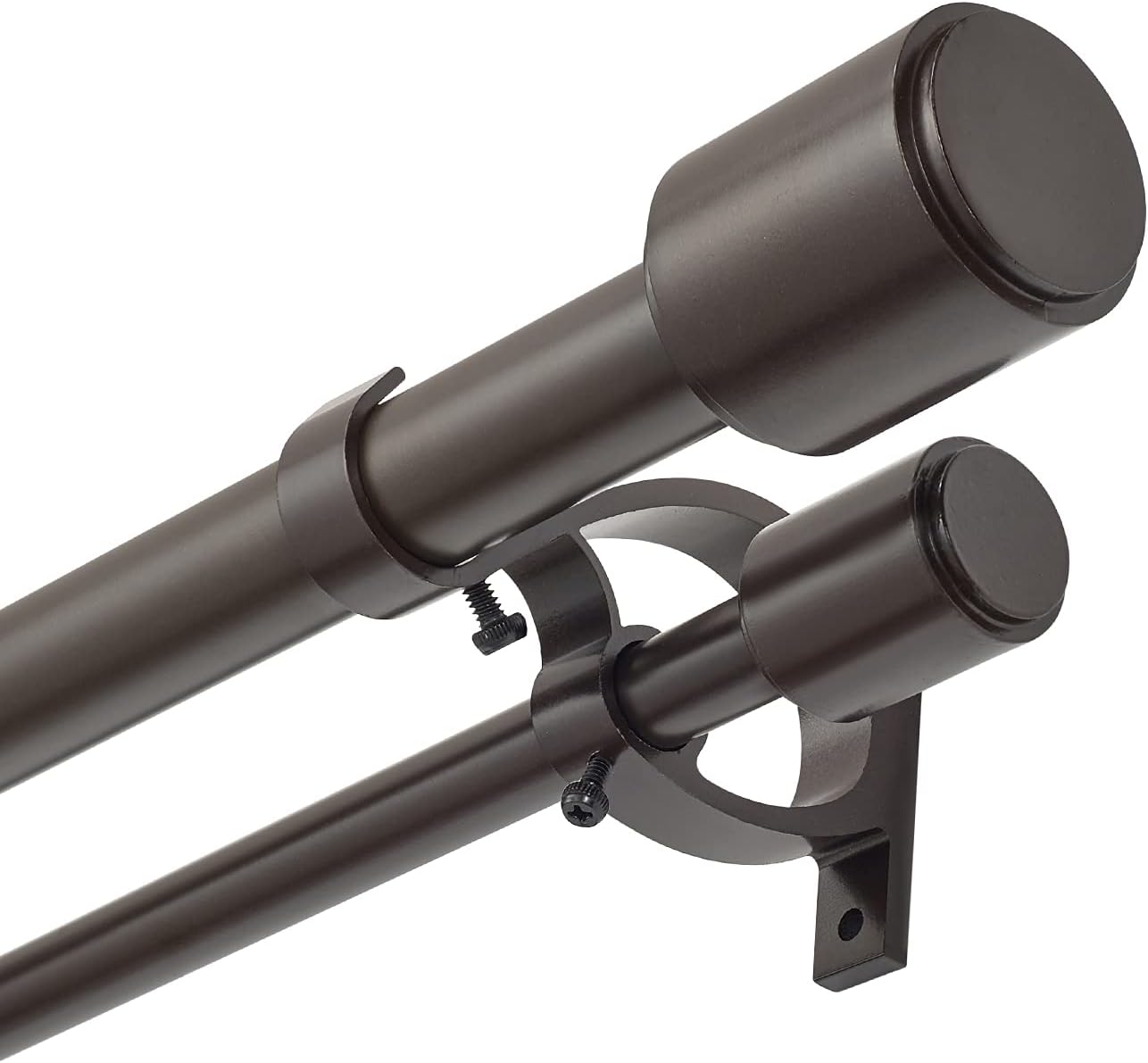Adjustable Double Drapery Rod 72-144, Bronze
