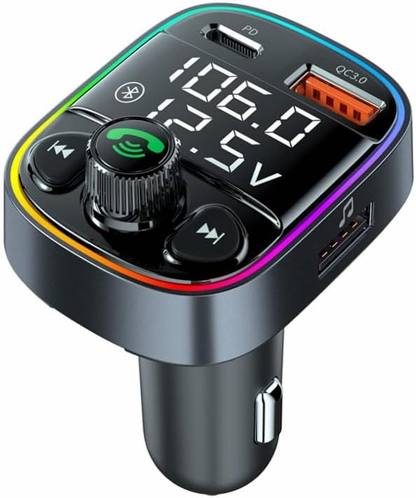 Wireless Bluetooth Car Adapter with Fast Charging & Hands-Free Calling