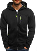 Men Full Zip Hooded Jacket with Zip Pockets - Polyester Comfort
