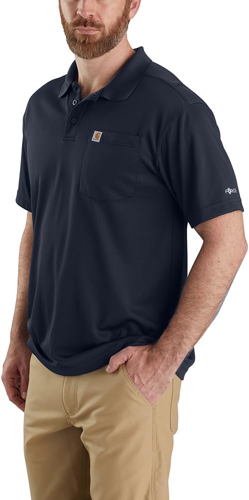 Carhartt Mens Force Relaxed Fit Lightweight Short-Sleeve Polo