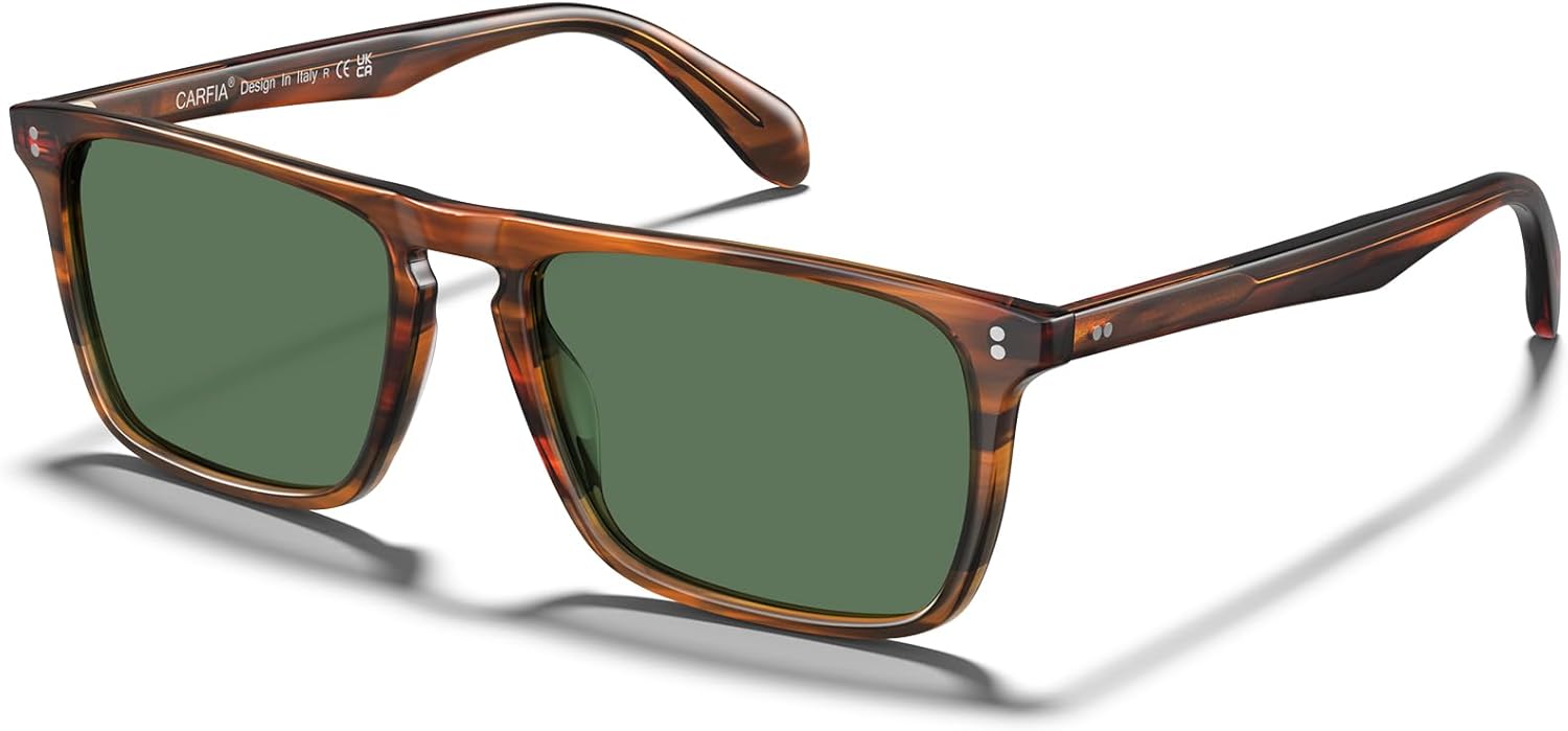 CARFIA Retro Polarized Sunglasses for Men with UV Protection