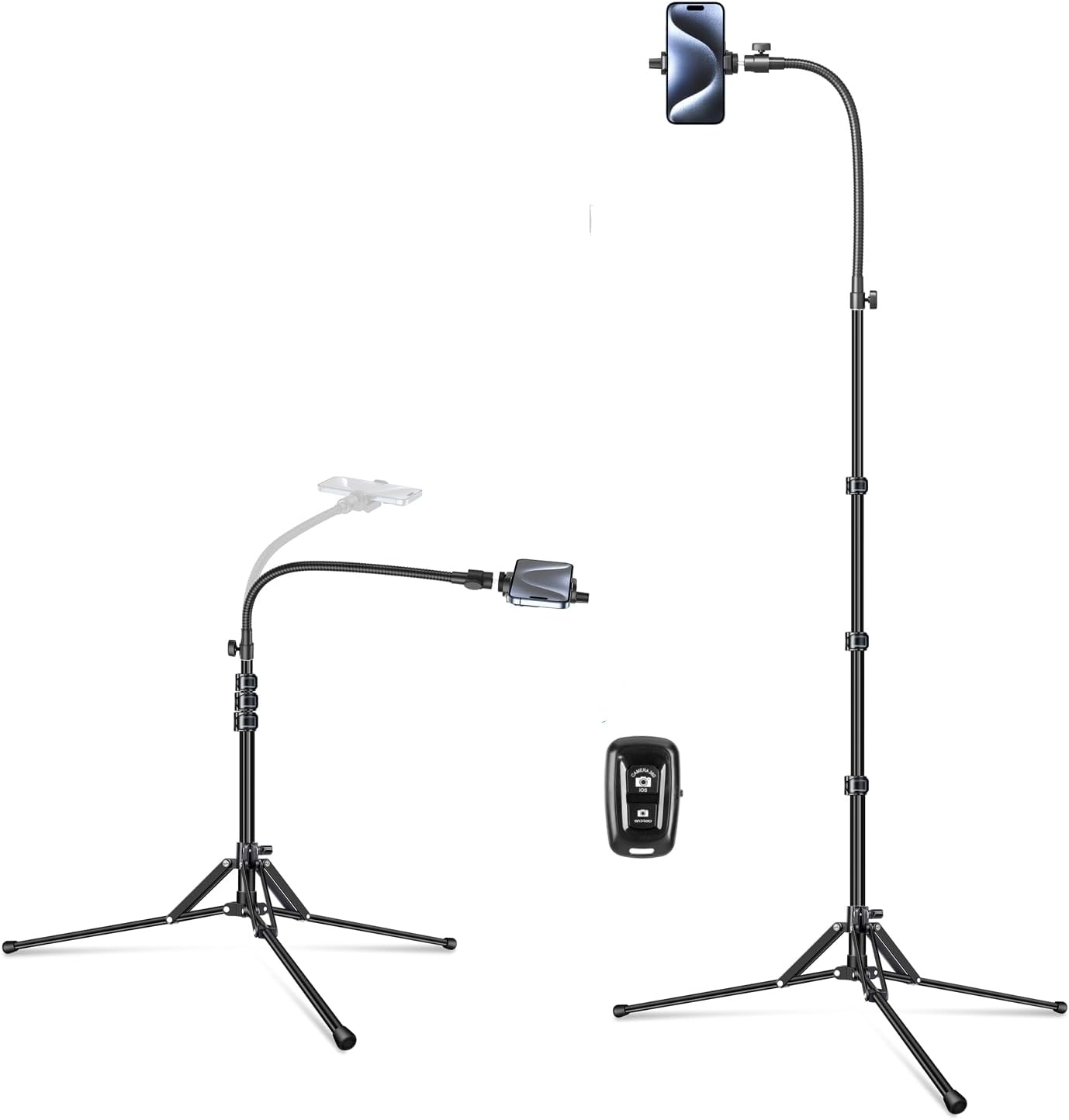 6.8 Feet Tall Phone Stand Tripod for iPhone and Android Devices