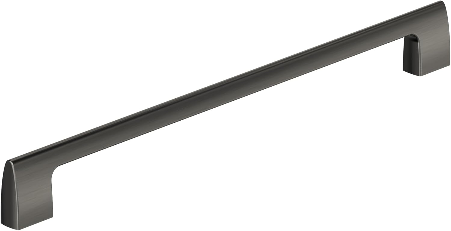 Amerock Riva 12-5/8 inch Graphite Cabinet Pull for Modern Spaces