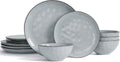 Famiware Ocean 12-Piece Dinnerware Set for 4 - Reactive Glaze