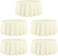 120 in Round Tablecloth Ivory - Floor-Length Wrinkle-Resistant