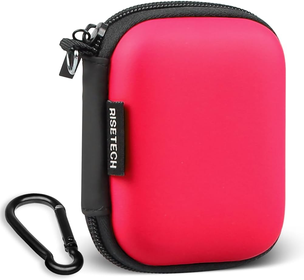 Compact Red Earbud Case for Beats, TOZO, Bose - RISETECH