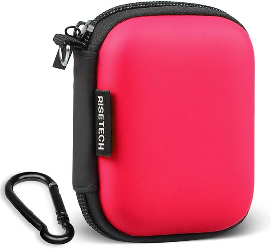 Compact Red Earbud Case for Beats, TOZO, Bose - RISETECH