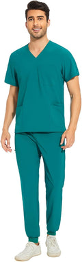 COZYFIT Men Scrubs Set Stretch V-Neck & Jogger Pant (Style 8K3M)