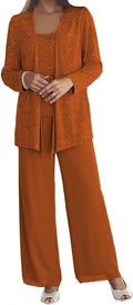 Chiffon 3-Piece Mother of the Bride Pant Suits - Elegant (Style XT1X)