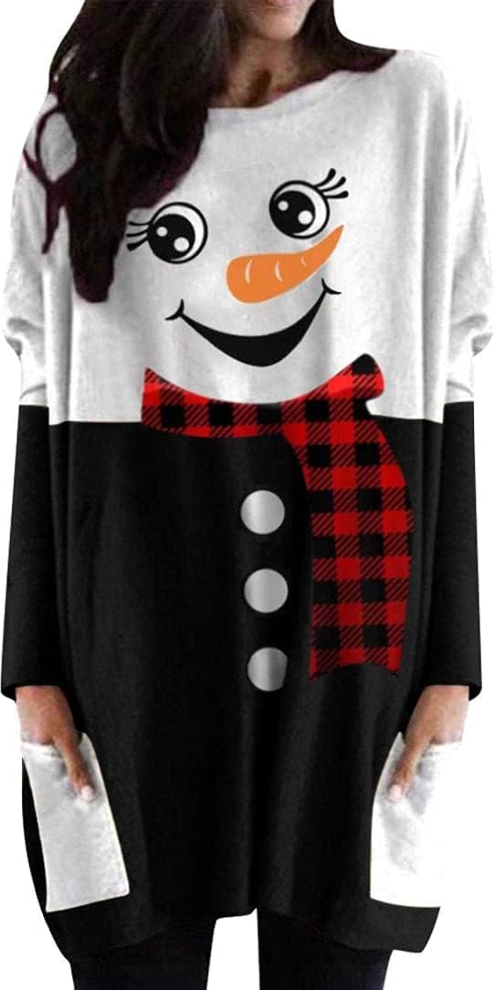 Christmas Cheer - MOUSYA Santa Print Plus Size Shirt