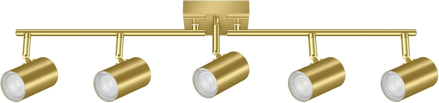 Gold 5-Light Track Lighting Fixtures for Modern Spaces