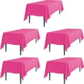 Fuchsia Rectangular Tablecloth 70 in x 120 in 5 Pack - Event Ready