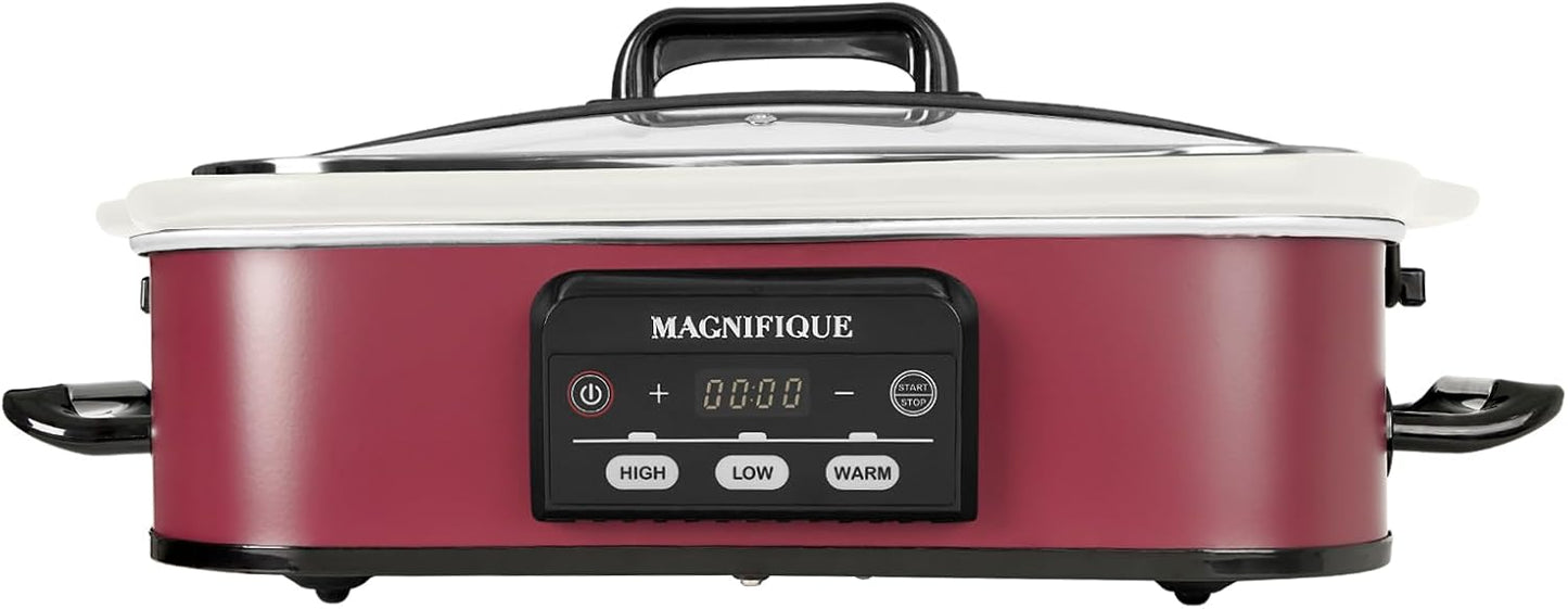 MAGNIFIQUE Small 4 Quart Casserole Slow Cooker for Family Meals