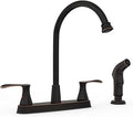 8 Inch 2-Handle Kitchen Faucet with Side Sprayer - Oil-Rubbed Bronze
