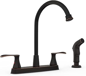 GOWIN 8 Inch Kitchen Faucet with Side Sprayer in Oil-Rubbed Bronze
