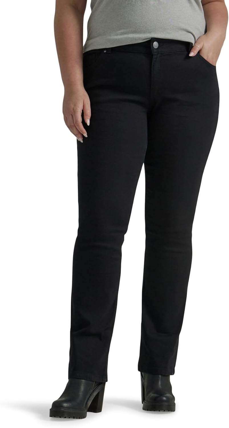 Lee Women's Plus Size Relaxed Fit Side Elastic Tapered Leg Jean