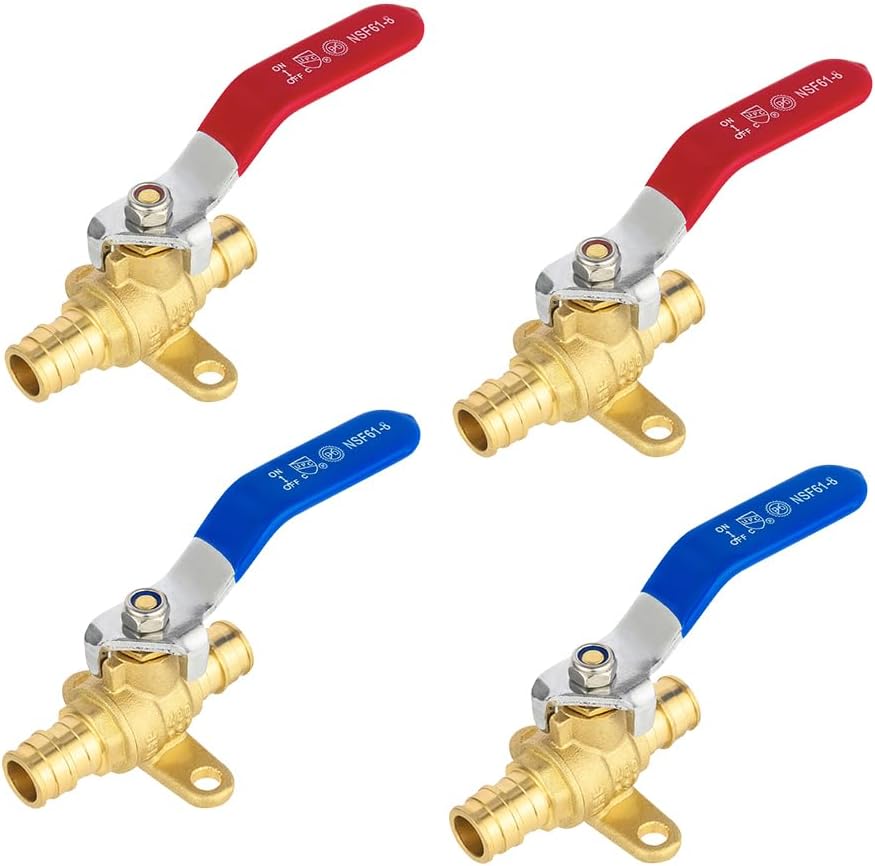 Pack of 4 EFIELD 1/2-inch Pex A Expansion Brass Ball Valves