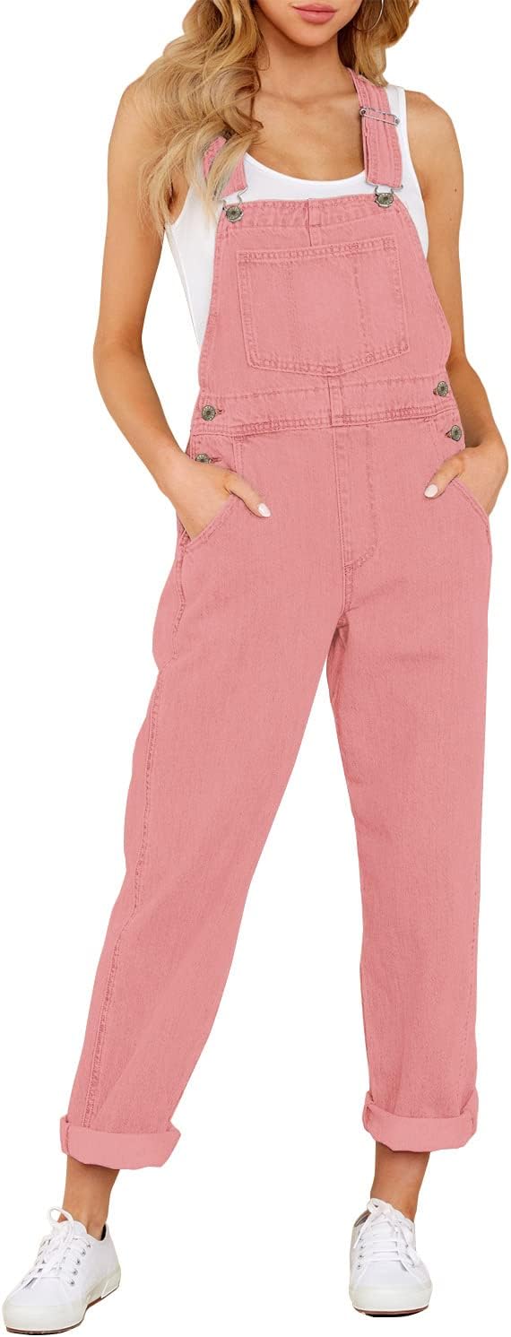 Luvamia Women's Casual Stretch Adjustable Denim Bib Overalls