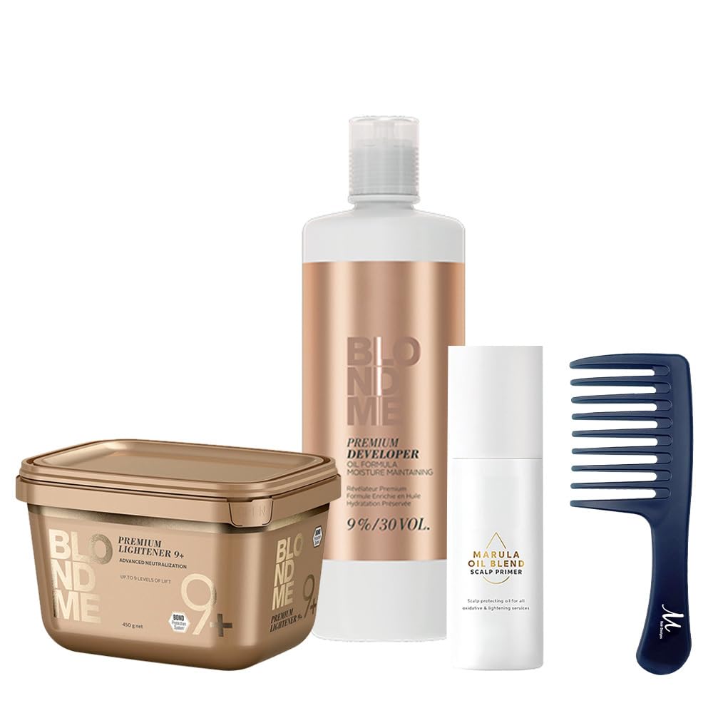 Blonde Me Lightener 9+ Premium Bleach Powder and Developer Bundle