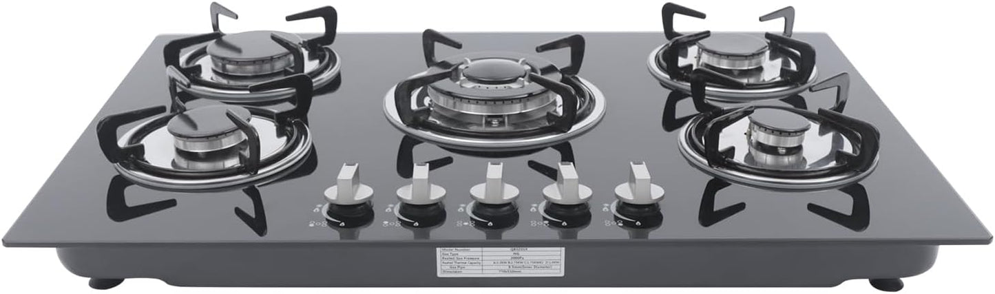 30 Inch Gas Cooktop with 5 Burners for Home or Restaurant Use