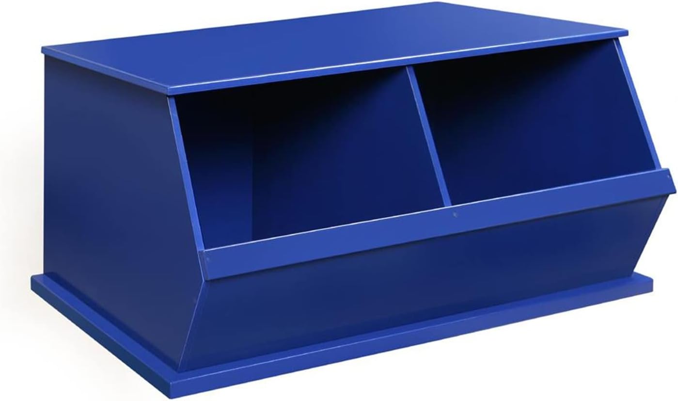 Badger Basket Two Bin Stackable Toy Storage Cubby Organizer