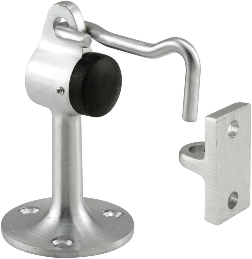 Prime-Line J 4602 Floor Stop with Solid Brass Brushed Chrome Finish