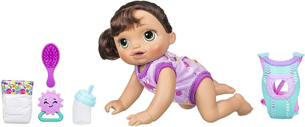 Baby Alive Baby Go Bye Bye: Interactive Brunette Doll by Hasbro