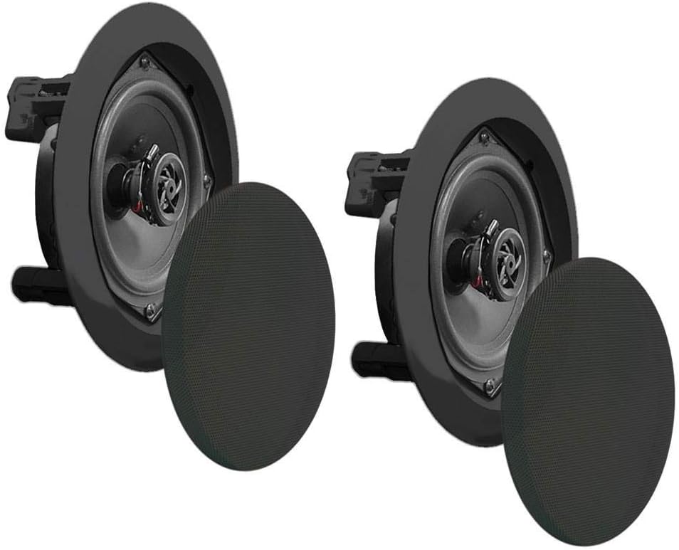 Pyle PDIC81RDBK 8ft' Ceiling Wall Mount Speakers for Great Sound