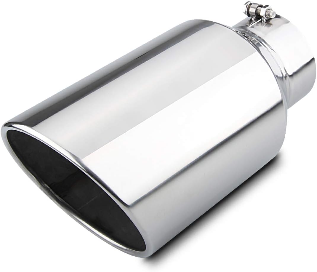 LCGP Exhaust Tip 5 Inlet 8 Outlet 15 Long Rolled End Angle Cut